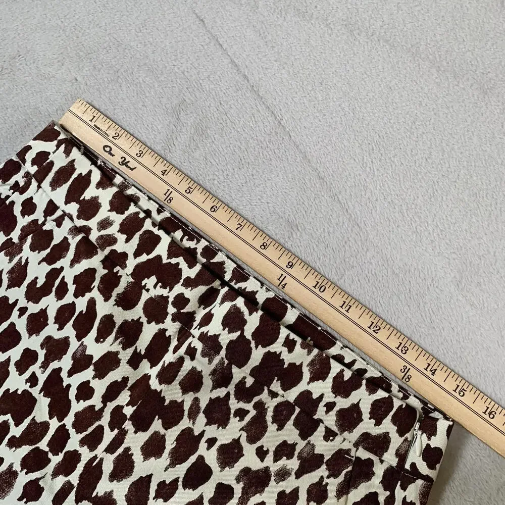 J.CREW Slim Bermuda‎ Shorts Womens 8 Brown Tan Giraffe Stretch Side Zipper NEW - Picture 11 of 15